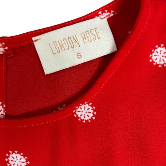 London Rose Romper Womens Size S Red Ruffled Shorts Lined Sweetheart Babydoll - Picture 4 of 8